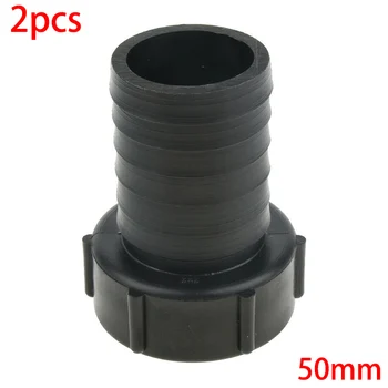 

2Pcs Plastic IBC Water Tote Tank Adapters Hose Cap Coarse Thread Black Barbed Interface Garden Pipe Fittings IBC Tank Connectors