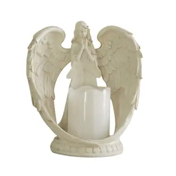 

Angel Shaped illuminate Candlestick Resin Electronic Candle Holder Creative European Table Ornament Decoration - No Battery
