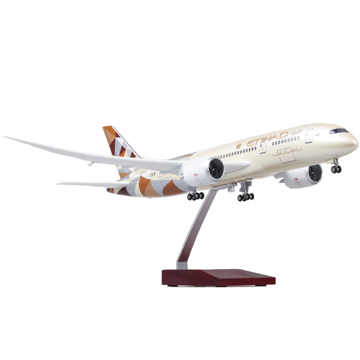 1/130 43 см Boeing Airline B787 Dreamliner ETIHAD модель самолета из сплава База W шасси и светильник