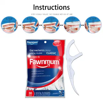 

30pcs Dental Floss Flosser Brush Tooth Picks Oral Care Teethpick 667D