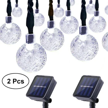 

2pcs 4.5M 30 LED Solar-Powered Bubble Ball Bulbs Outdoor String Lights (White)