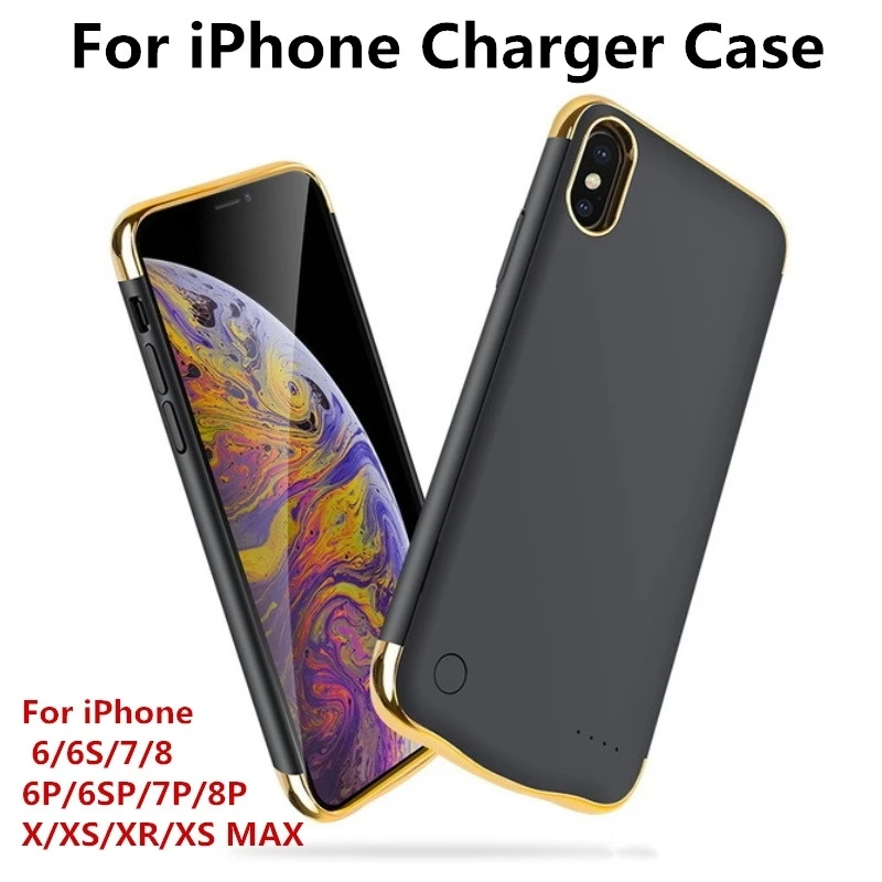 Чехол с внешним аккумулятором для iPhone 6 6s 7 plus чехол зарядным устройством X XS XR MAX 6000