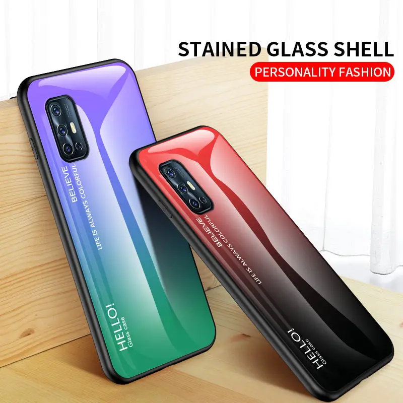 Градиенты закаленное Стекло ЧЕХОЛ ДЛЯ VIVO V17 Индия X3 Pro 5G Y11 2019 Y19 U3 IQOO Neo NEX Y17 Y71 Z5X