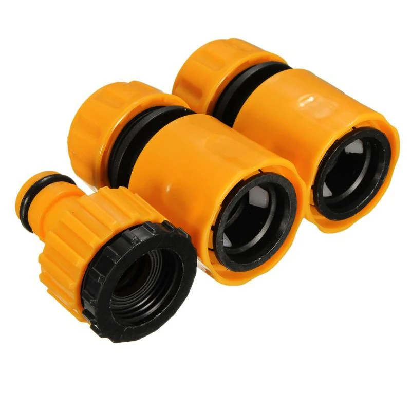 3pcs Quick Tap Water Connector Adapter Fast Coupling Adaptor Drip Tape 3/4inch and 1/2inch Barbed Irrigation Hose Connector Gard