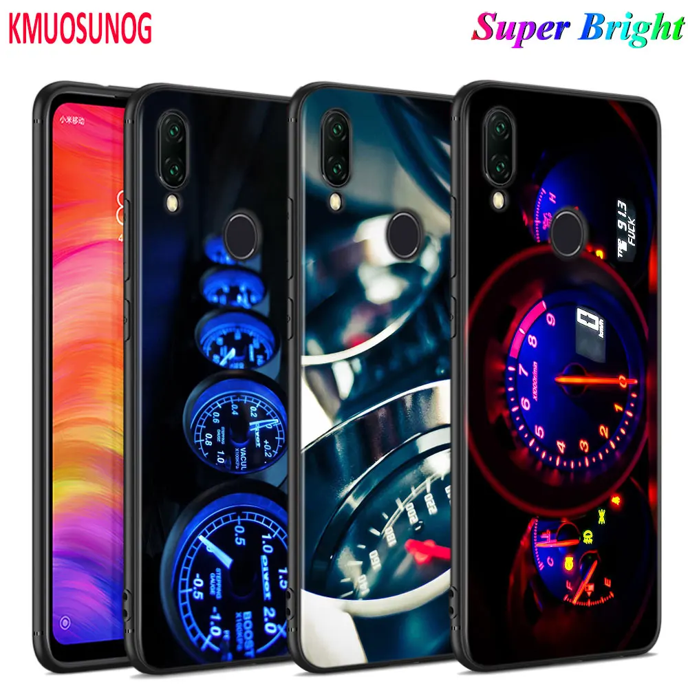 

Black Silicone Cover Cool Speedometer for Xiaomi Redmi Note 8 7 6 5 4X 4 K20 Pro 7A 6A 6 S2 5A Plus Phone Case