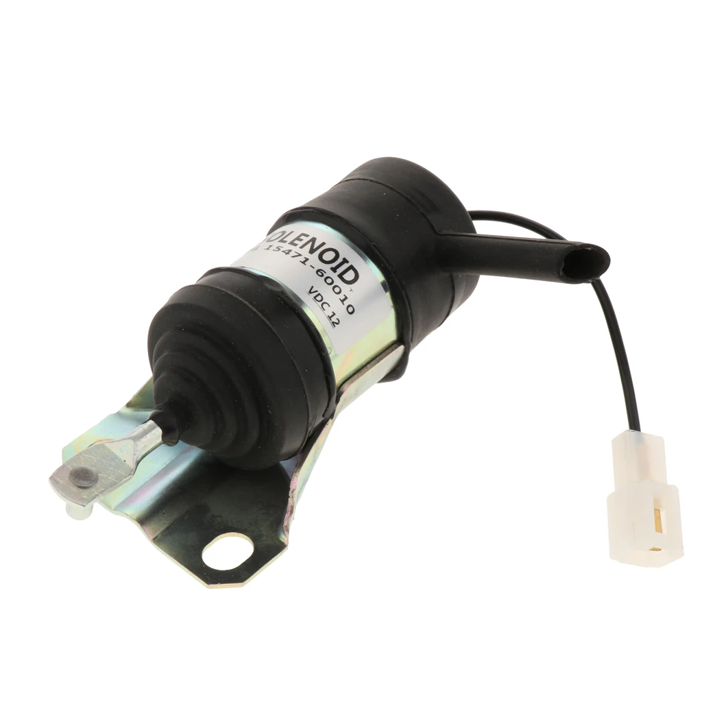 Aluminum Alloy Electric Solenoid Valve 12-V, 16851-60014 Fuel Shut Down Solenoid for Kubota Mower Tractor Excavator RTV RTV900