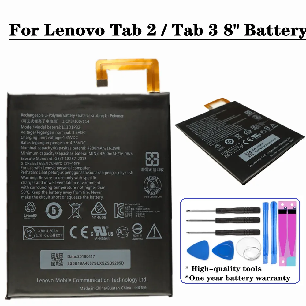 L13D1P32 батарея для Lenovo Lepad Tab 3 8 &quotTB3-850F TB3-850M/Lenovo 2 A8-50 A5500 S8-50 телефон 4290 мА/ч высокая