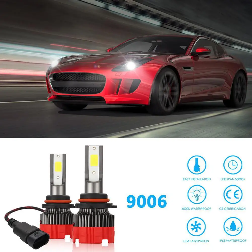 2 шт. светодиодный автомобильный светильник 120W 12000LM мини сборка H1 H7 H4 H8/H9/H11 9005 9006 автомобилей головной светильник тумана светильник - Цвет: 9006