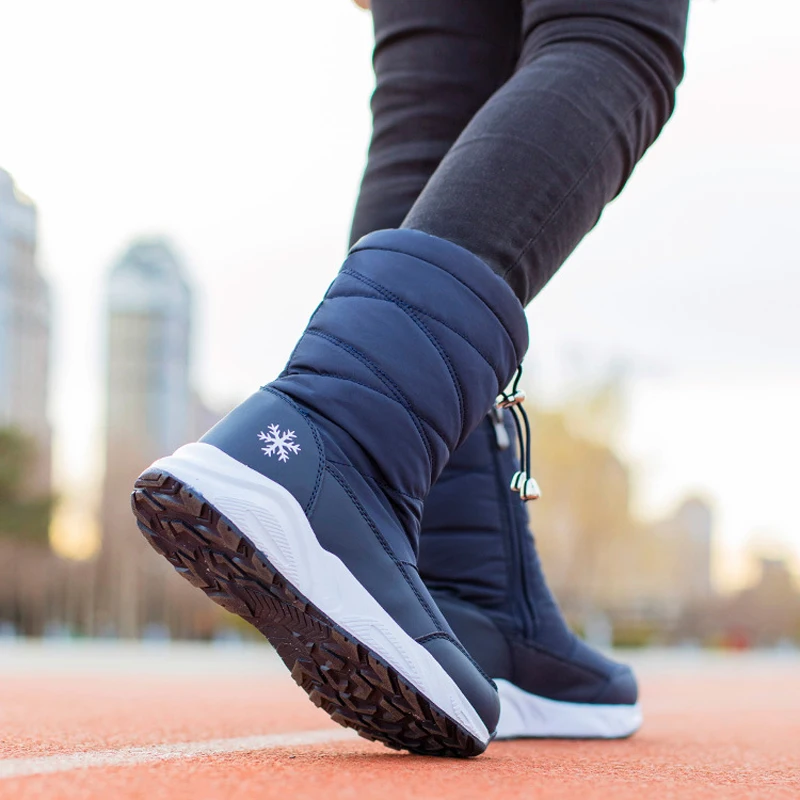 Skup Damskie buty śniegowe 2019 platforma ciepłe grube pluszowe buty zimowe wodoodporne antypoślizgowe buty zimowe botas de mujer