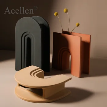 

Ceramic Creative Minimalist Nordic Art Geometry Vase Room Porch Home Decor Modern Living Room Decoration Accessories Abstract