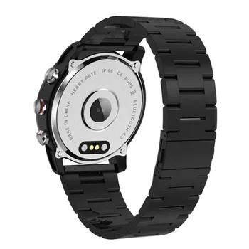 

Silicone strap black smart watch bracelet heart rate blood pressure call reminder depth waterproof sports business watch