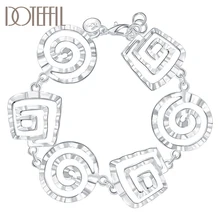 DOTEFFIL 925 Sterling Silver Wave Whorl Bracelet For Women Wedding Engagement Party Fashion Jewelry DOTEFFIL 925 Sterling Silver Wave Whorl Bracelet For Women Wedding Engagement Party Fashion Jewelry