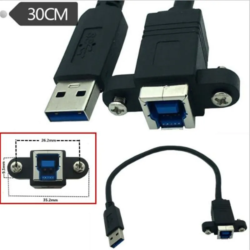 С винтовыми отверстиями можно зафиксировать USB3.0 мужская пара печати мать для расширения данных Кабельный С ЖИЛАМИ из чистой меди для