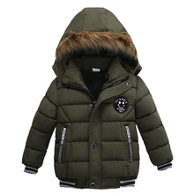 Зимнее пальто для мальчиков, Куртка Верхняя одежда с капюшоном, теплая Вельветовая детская одежда утепленная качественная одежда для детей возрастом от 1 года до 5 лет Лидер продаж года