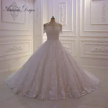 Аманда дизайн trajes de novia с открытыми плечами шеи ремни бисером кружева свадебное платье