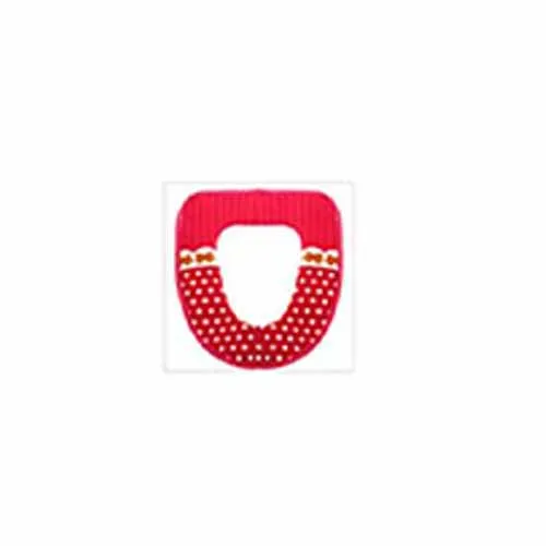 Red Мягкие многоцветные уплотненные моющиеся сиденья для унитаза для ванной комнаты, коврик для унитаза, зимний теплый набор для горшка - Цвет: Red
