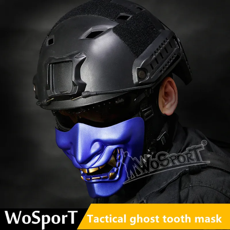 

Paintball Protective Mask CS Grimace Tactical Mask Can Be Used with Tactical Helmet Demon Halloween Mask Unisex Half Face Mask