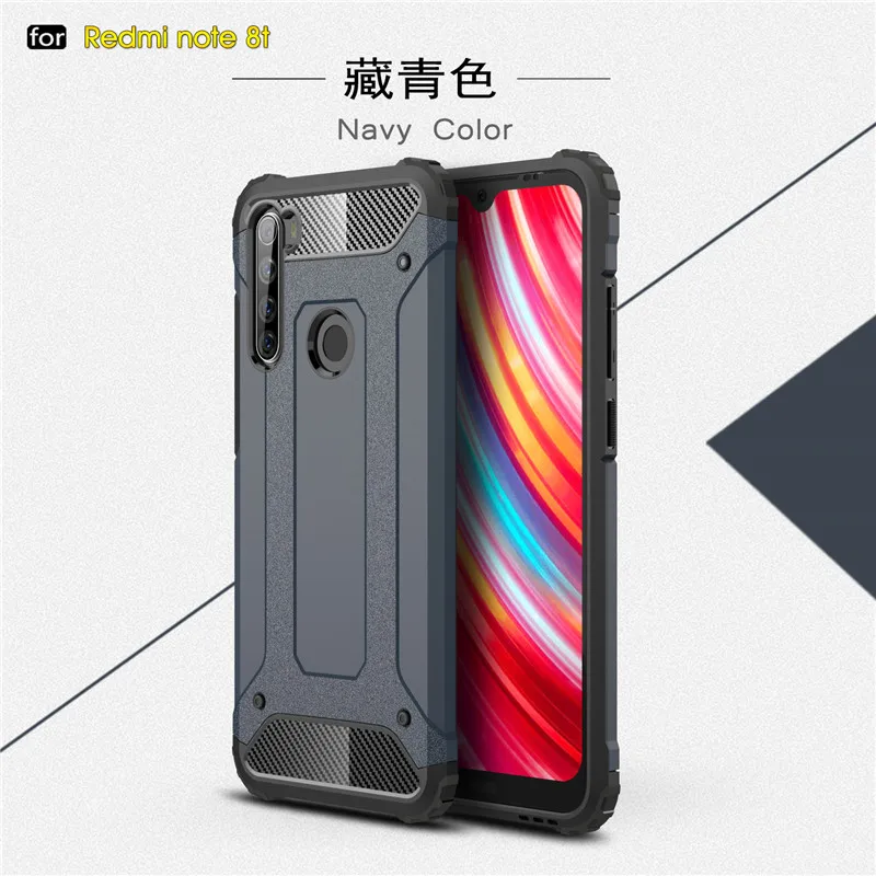 

For Xiaomi Redmi Note 8T Case Armor Phone Back Cover For Xiaomi Redmi Note 8T Silicone Bumper Phone Case Funda For Redmi Note 8T