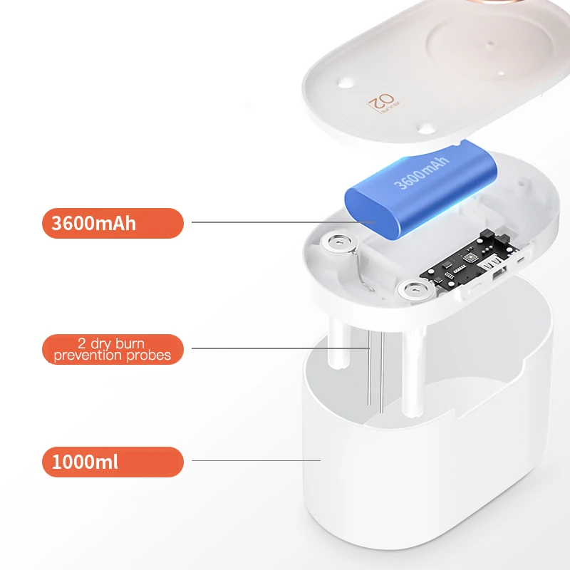 1000ml Humidifier Wireless Rechargeable Aroma Essential Oil Diffuser 3600mAh Built-in Battery Humid
