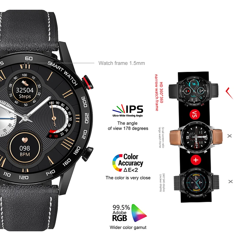 Timewolf Full Round Smart Watches Mens 2020 360