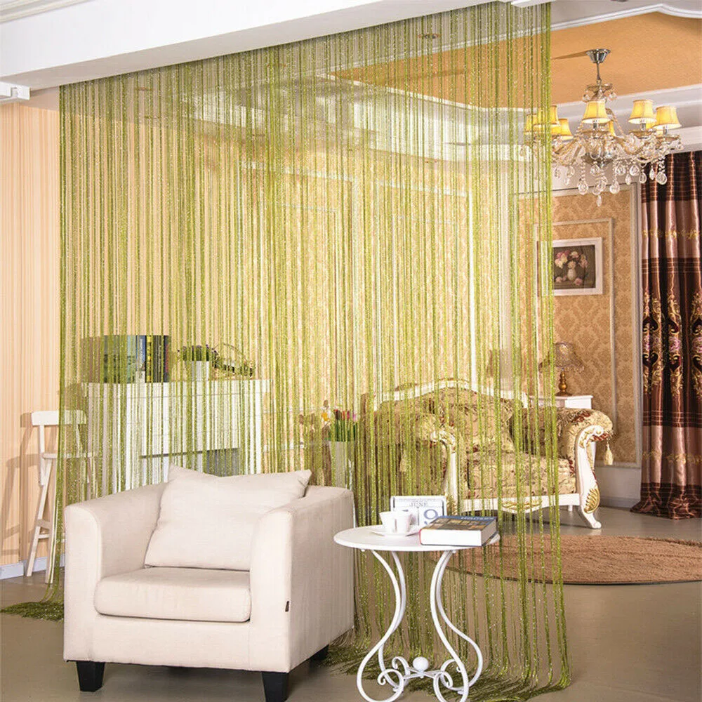 1 piece 100x200cm Glitter String Cheap Door Curtain Beads Room Dividers Beaded Fringe polyester fabric Window Panel 1x2m