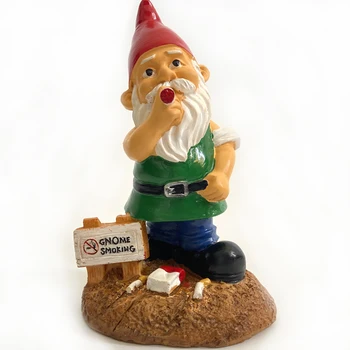 

Resin Gnome Statue No smoking warning sign Christmas Dress Up DIY Garden Resin Gnomes Santa Claus Home Decoration Ornaments gift