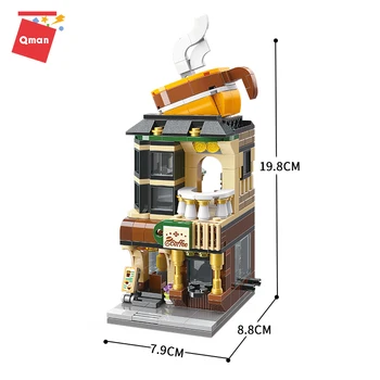 

Qman C0102 The street Blocks Assembly Model Creative Girls Hold Furnishing Articles Toy Cafe Dessert House Birthday Present