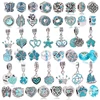 Boosbiy 2pc Light Blue Crystal Butterfly & Orchid Charms Beads Fits Fashion Brand Bracelets & Necklaces Jewelry Accessories ► Photo 1/6