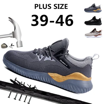 

Breathable Plus Size Men's Outdoor Steel Toe Industrial & Construction Work Boots Shoes Men Puncture Proof Safety Shoes