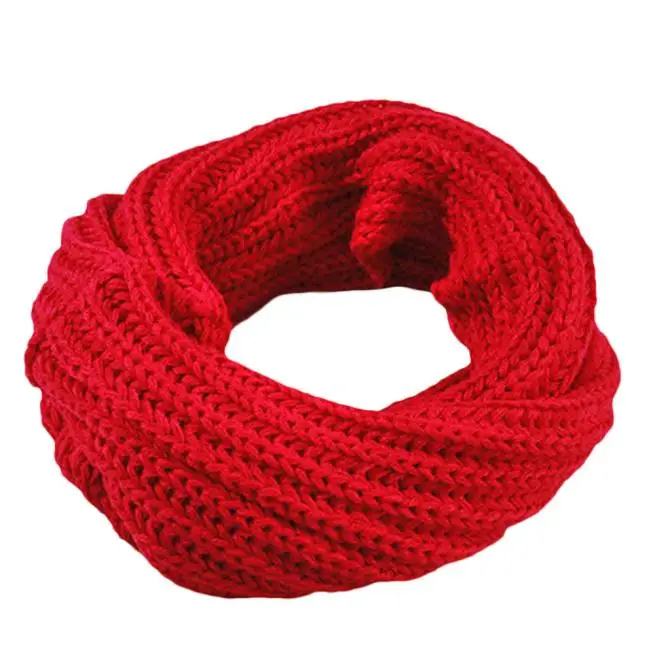 Женский шарф, однотонный Вязаный Круглый теплый воротник, шейный платок, дышащий шерстяной шейный платок, теплый шарф, дышащий Шарф