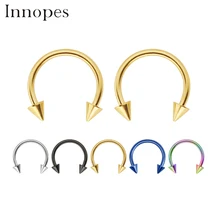 Innopes из нержавеющей стали поддельные носа Лабрет брови шпильки Orelha спираль губы Лабрет язык пирсинг носа Ушная перегородка Украшения для тела