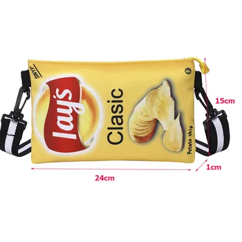Funny Potato Chips Crossbody Handbag Women Canvas Shoulder Bag Mini Cartoon Printing Girl Envelope Bags Female Clutch Cute Purse 4