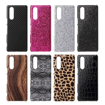 

Case For Sony Xperia 5 Cover Leopard Glitter Wood leather TPU Hard case Coque For Sony Xperia 5 Xperia5 J8210 J8270 J9210 case