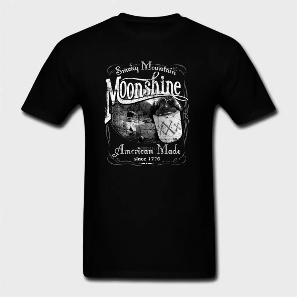 Мужская хлопковая футболка Smoky Mountain Moonshine модная с принтом виски|Футболки| |