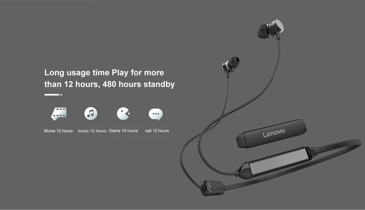 Lenovo HE15 Спортивная Беспроводная гарнитура Bluetooth 5,0 с микрофоном наушники с глубоким басом активные магнитные наушники с шумоподавлением