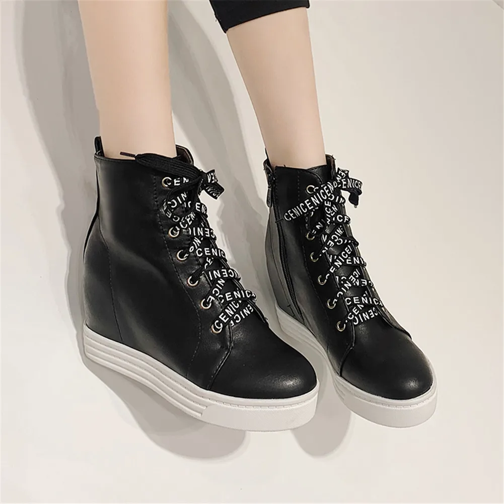 

SARAIRIS 2019 Fashion Plus Size 43 Autumn Winter Shoes Women Boots Wedge High Heels Platform Ankle Boots Woman Shoes