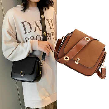 

Women Messenger Bags Fashion Luxury Pu Leather Crossbody Bag Saddle Handbags Shoulder Bags For Women 2020 Vintage