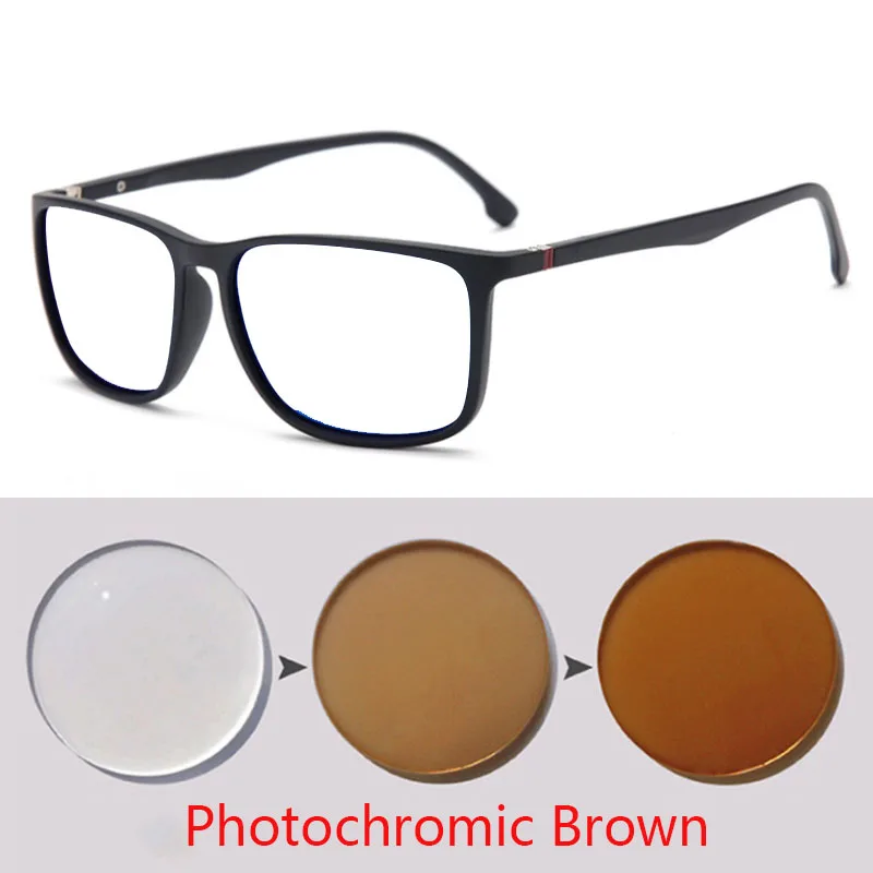 Kwadratowe spolaryzowane okulary mężczyźni Anti Glare Minus Tea Lens 7 Kwadratowe spolaryzowane okulary mężczyźni do wyszczuplania nóg Anti Glare Minus Tea Lens okulary korekcyjne dioptrii 0 -0.5 -0.75 -1.0 To -6.0 5