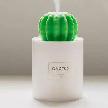 

USB Air Humidifier Cactus Timing Aromatherapy Diffuser Mist Maker Fogger Mini Aroma Diffuser With Night Light for Home 280ml