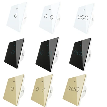 

LEORY RF 433MHz Smart Switch Remote Control 1/2/3 Gang Glass Panel Light Switch Smart Life Tuya Works With Alexa Google Home