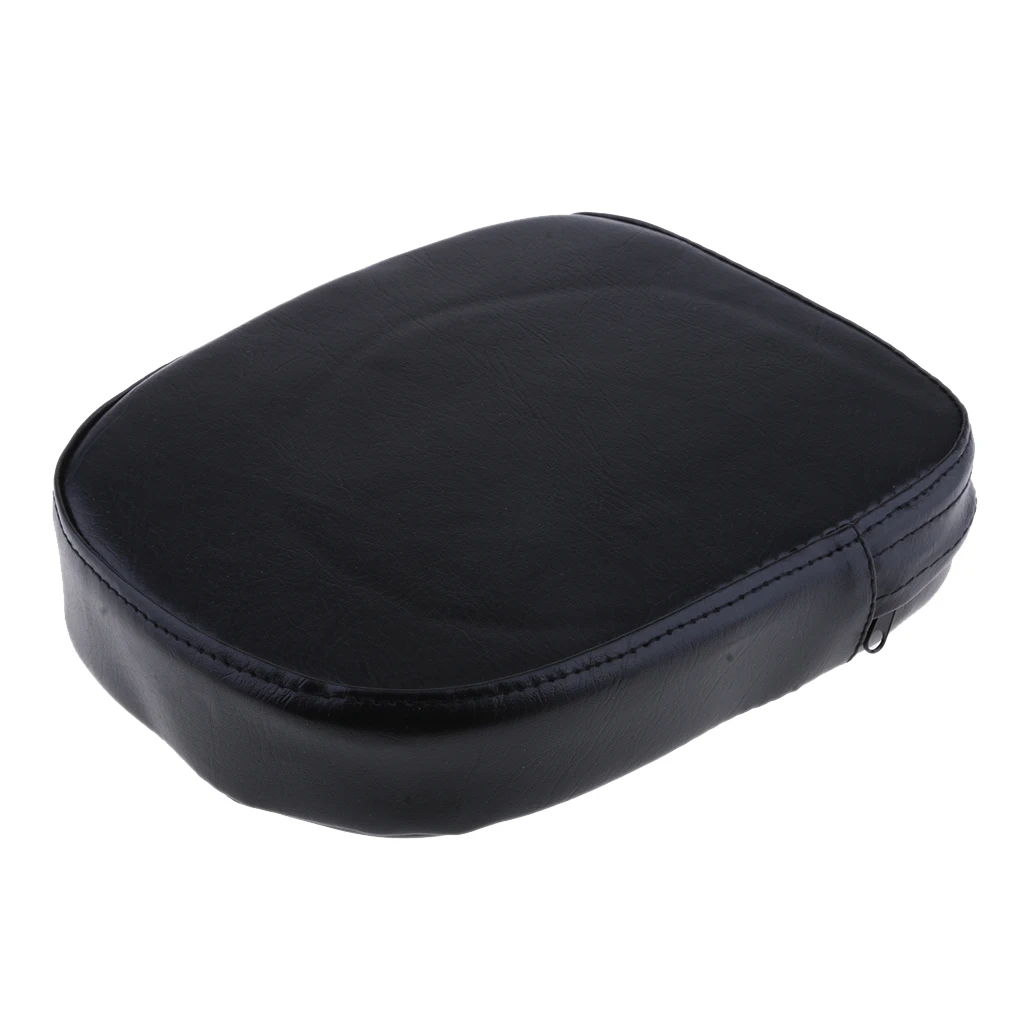 Universal Motorcycle Sissy Bar Rear Passenger Backrest Cushion Pad - Black