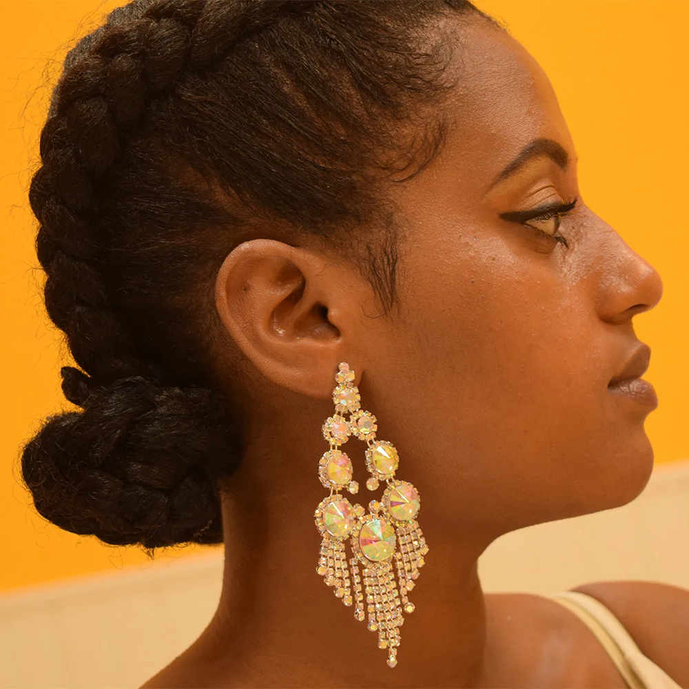 rhinestones tassel drop earring for womens (20)