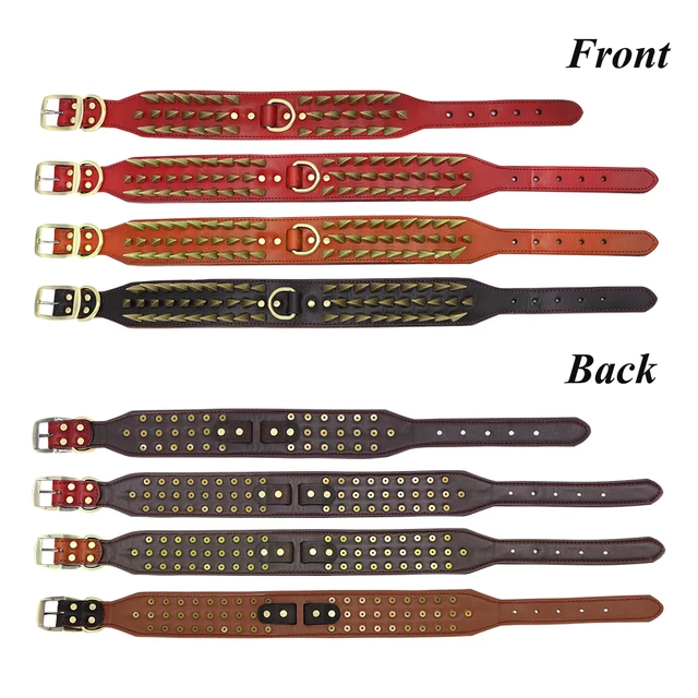 2'' Width Leather Dog Collar Durable For Big Dogs Sharp Spikes Studded Medium Large Dogs Pet Collars For Pitbull German Shepherd 4