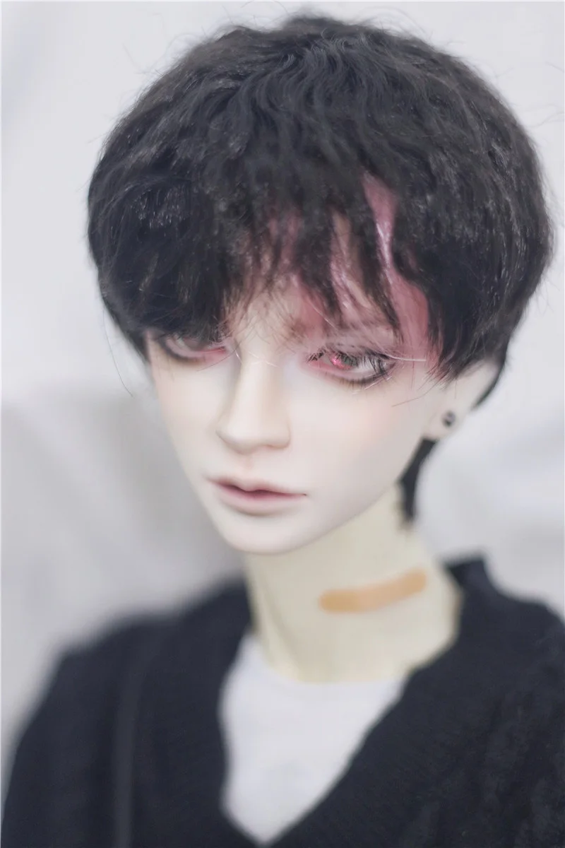

BJD doll wig suitable for 1-3 1-4 uncle dragon soul taco short hair micro-curly highlighting black brown gold powder doll access