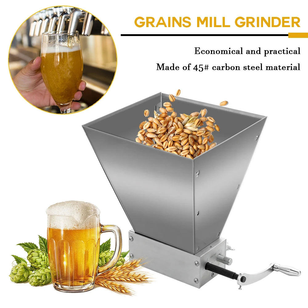 

Stainless 2-Roller Barley Malt Mill Grain Grinder Hand Craft Malt Mill Wheat Grain Mill Grinder Home Brew Beer Machine Hand Shak