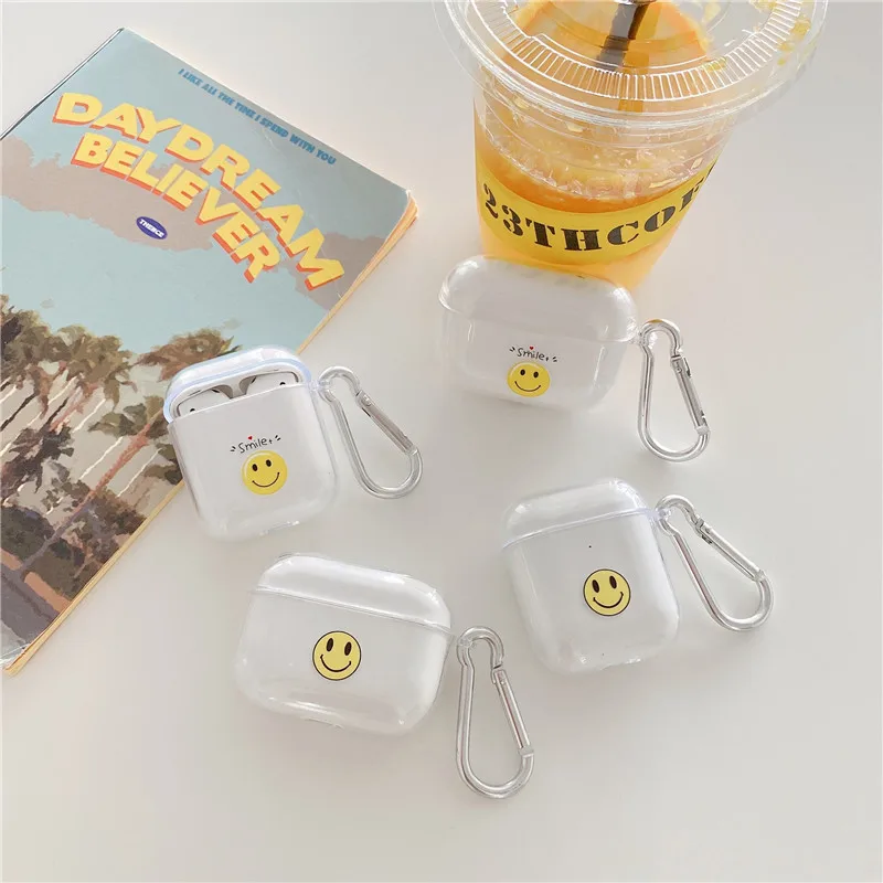 Cute Smiley Custodia Morbida In Silicone Trasparente Per Auricolari Per Airpod Pro 3 Custodia Per Auricolari Per Apple Airpod 2/1 Per Airpods Capa Fun