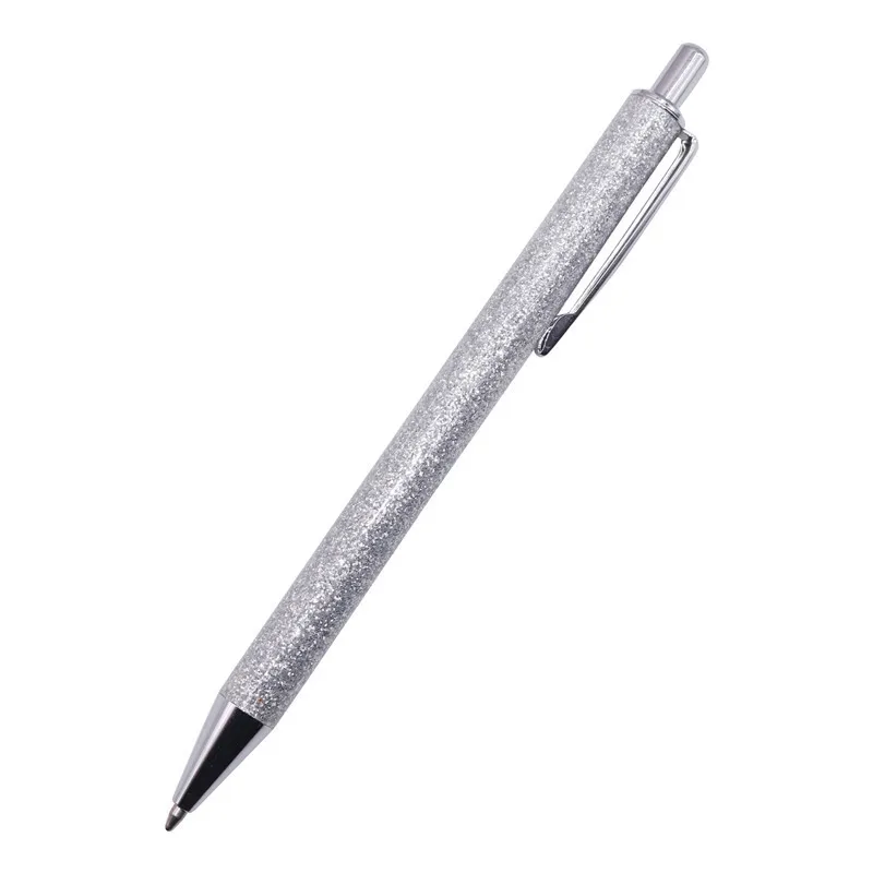 1 pcs silver 1 шт. шариковая ручка бутик 1,0 мм блестящая кристальная ручка три цвета Дополнительные канцелярские принадлежности для студентов офисные ручки - Цвет: 1 pcs silver