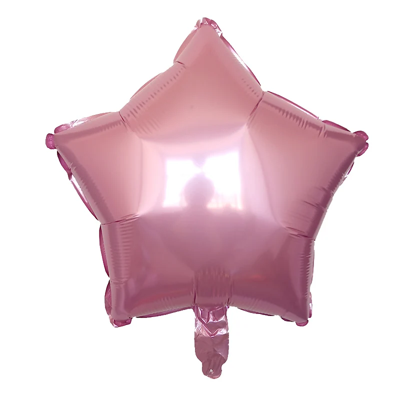 6 шт. детский душ Globos 18 дюймов Белый розовое золото Звездные гелиевые фольгированные шары день рождения девочки мальчика 1st вечерние Принадлежности Декор чистый цвет - Цвет: Розовый