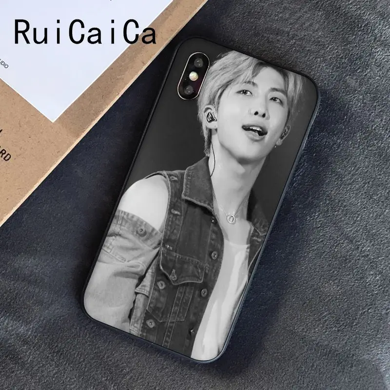 Ruicaica KPOP RM Mono Мягкий Силиконовый ТПУ чехол для телефона iPhone 8 7 6S 6Plus X XS MAX 5 5S SE XR чехол