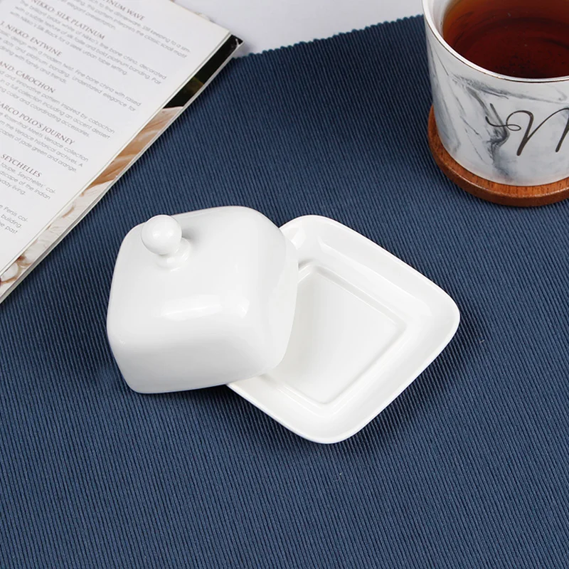 Butter storage box porcelain butter dish with lid perfect for East/West
